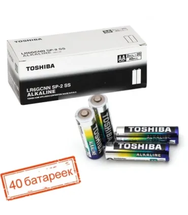 Батарейки пальчиковые TOSHIBA LR6 AA ALKALINE оптом, TOSHIBA , 0,25 $