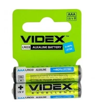 Мініпальчикові лужні батареї VIDEX LR03 AAA ALKALINE оптом, Videx , 0,25 $
