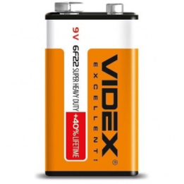 Солевые батарейки КРОНА 9V VIDEX 6F22 оптом, Videx , 0,32 $