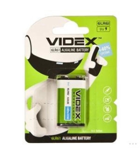 Лужні батареї КРОНИ VIDEX ALKALINE 6LR61 оптом, Videx , 1,30 $
