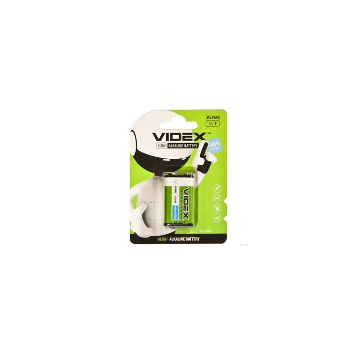 Лужні батареї КРОНИ VIDEX ALKALINE 6LR61 оптом, Videx , 1,30 $
