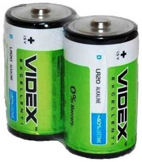 Щелочные батарейки бочонки VIDEX LR20 (D) ALKALINE оптом, Videx , 1,30 $