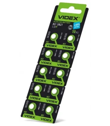 Лужні батарейки для годинника Videx AG1 (LR621) оптом, Videx , 0,08 $