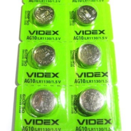 Лужні батарейки таблетки VIDEX AG10 (LR1130) оптом, Videx , 0,10 $