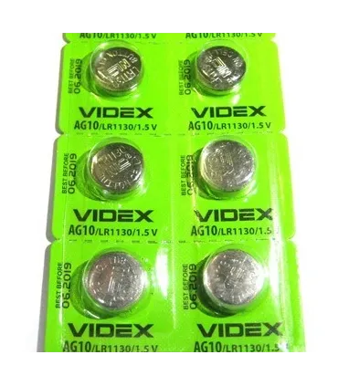 Лужні батарейки таблетки VIDEX AG10 (LR1130) оптом, Videx , 0,10 $