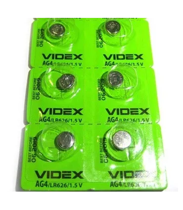 Лужні батарейки таблетки VIDEX AG 4 (LR626) оптом, Videx , 0,10 $