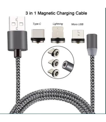 Кабель зарядки USB магнитный X360 3in1 Lightning, micro-USB, Type-C оптом, TV Shop , 4,00 $