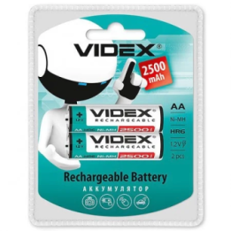 Аккумуляторные батарейки VIDEX HR6 AA 2500 mAh оптом, Videx , 2,10 $
