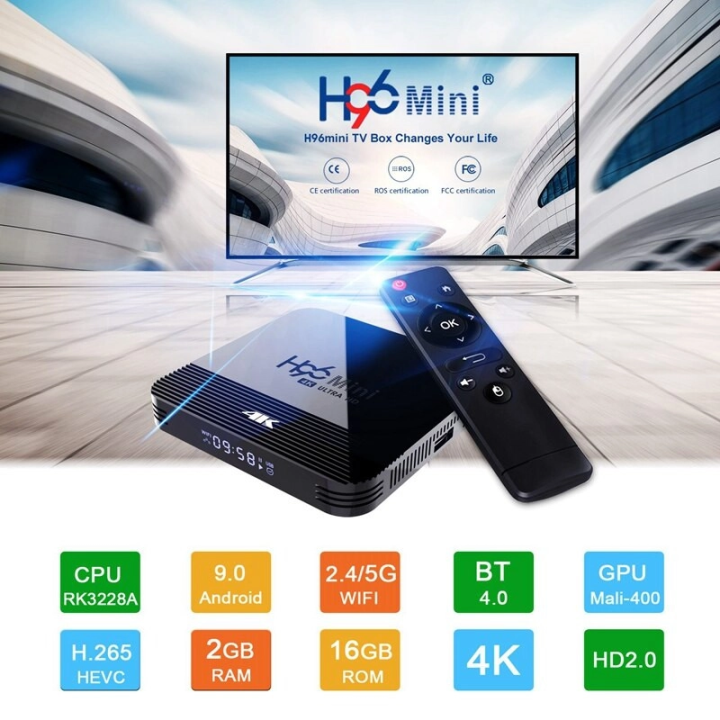 Приставка Android Smart TV Box H96 mini 2/16Gb Android 9.0 оптом, TV Shop , 38,00 $