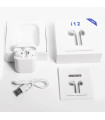 Беспроводные Bluetooth наушники i12 TWS с боксом Белые