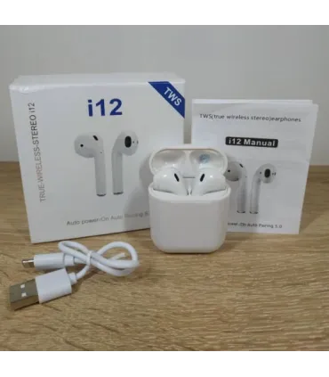 Бездротові Bluetooth навушники i12 TWS з боксом Білі оптом, Cope , 4,50 $