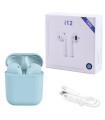 Беспроводные Bluetooth наушники i12 TWS blue с боксом