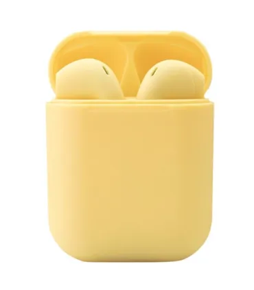 Беспроводные Bluetooth наушники i12 TWS yellow с боксом оптом, Cope , 5,00 $