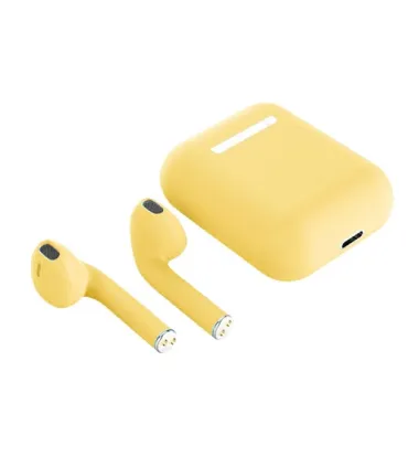 Беспроводные Bluetooth наушники i12 TWS yellow с боксом оптом, Cope , 5,00 $