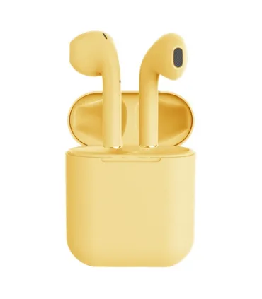 Беспроводные Bluetooth наушники i12 TWS yellow с боксом оптом, Cope , 5,00 $