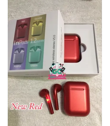 Беспроводные Bluetooth наушники с боксом inPods i12 tws Pro красные оптом, Cope , 6,00 $