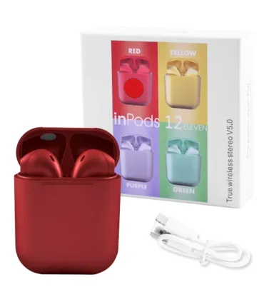Бездротові Bluetooth навушники з боксом inPods i12 tws Pro червоні оптом, Cope , 6,00 $