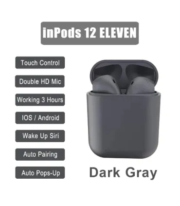 Беспроводные Bluetooth наушники с боксом inPods i12 tws Pro серые оптом, Cope , 6,00 $