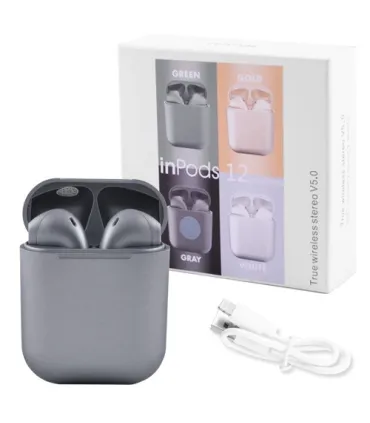 Беспроводные Bluetooth наушники с боксом inPods i12 tws Pro серые оптом, Cope , 6,00 $