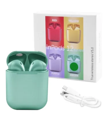 Беспроводные Bluetooth наушники с боксом inPods i12 tws Pro Зеленые оптом, Cope , 6,00 $