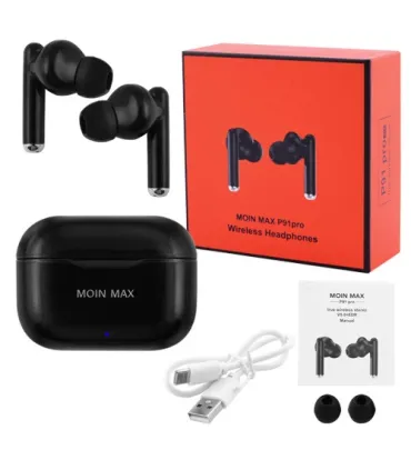 Внутрішньоканальні блютуз бездротові навушники Moin Max P91 Pro чорні оптом, Cope , 8,70 $