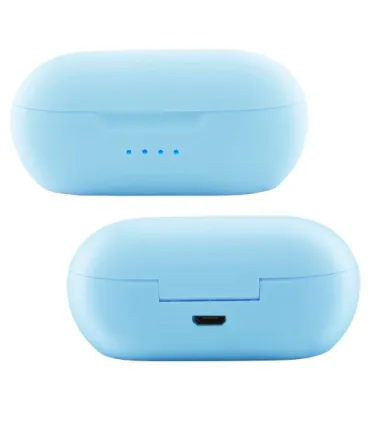 Беспроводные наушники капельки Touch Two TWS-08 с боксом голубые оптом, Cope , 8,50 $