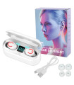 Bluetooth наушники беспроводные TWS F9 капельки с кейсом white