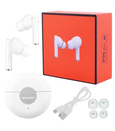 Беспроводные наушники Moin Max P90 Pro с боксом white оптом, Cope , 11,80 $