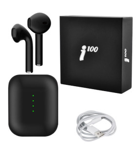 Черные беспроводные Bluetooth наушники i100 с кейсом оптом, Cope , 12,00 $