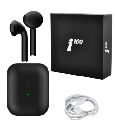 Чорні бездротові навушники Bluetooth i100 з кейсом оптом, Cope , 12,00 $