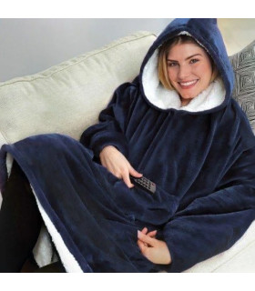 Кігурумі толстовка худий плед з капюшоном і рукавами синій Huggle Hoodie Plush оптом, TV Shop , 8,00 $