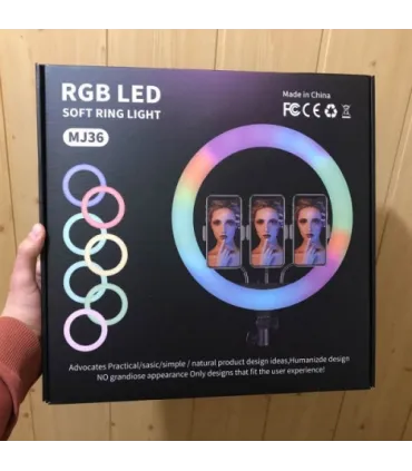 Цветная кольцевая лампа с пультом 36 см LED RGB MJ-36 оптом, TV Shop , 16,00 $