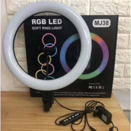 Цветная кольцевая LED селфи лампа 38 см RGB MJ-38 оптом, TV Shop , 21,00 $