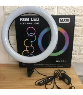 Кольорова кільцева LED селфі лампа 38 см RGB MJ-38 оптом, TV Shop , 21,00 $