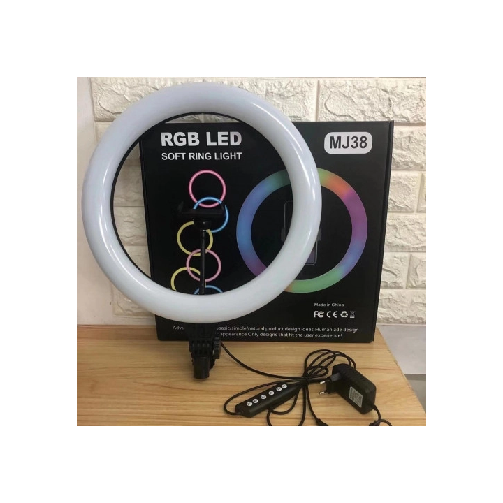 Цветная кольцевая LED селфи лампа 38 см RGB MJ-38 оптом, TV Shop , 21,00 $