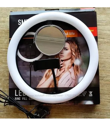 Кольцевая лампа LED 30 см с зеркалом и держателем Beauty Life SMN-12" оптом, TV Shop , 9,50 $