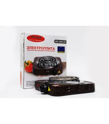Электроплита ТЭН 1000 Вт Wimpex WX-100B оптом, WimpeX , 5,50 $
