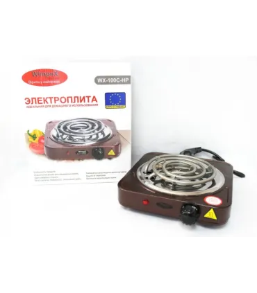 Электроплита ТЭН 1000 Вт Wimpex WX-100B оптом, WimpeX , 5,50 $
