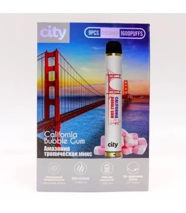 Одноразки CITY HIGH WAY 1600 Калифорния Жвачка оптом, CITY , 4,80 $