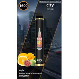 Одноразки CITY HIGH WAY 1600 Апельсин Манго Гуава оптом, CITY , 4,80 $