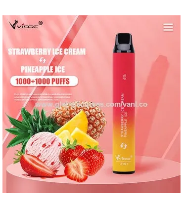 Одноразовые сигареты Vidge 2in1 2000 puffs Клубничное мороженное + Ананас со льдом оптом, Vidge , 5,40 $