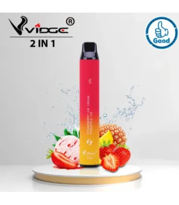 Одноразовые сигареты Vidge 2in1 2000 puffs Клубничное мороженное + Ананас со льдом оптом, Vidge , 5,40 $