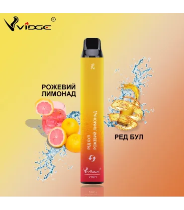 Одноразовые сигареты Vidge 2in1 2000 puffs Red Bull + Розовый лимонад оптом, Vidge , 5,40 $