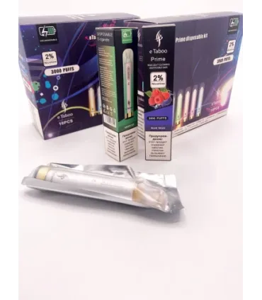 Светящаяся перезаряжаемая одноразка eTaboo Prime 3000 puffs Виноград со льдом оптом, E-Taboo , 7,10 $