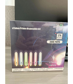 Светящаяся перезаряжаемая одноразка eTaboo Prime 3000 puffs Голубой лимонад оптом, E-Taboo , 7,10 $