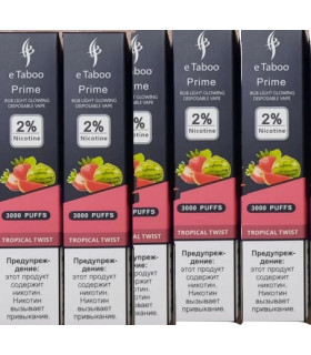 Одноразка, що світиться перезаряджається eTaboo Prime 3000 puffs Тропічний мікс оптом, E-Taboo , 7,10 $