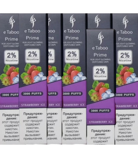 Одноразка, що світиться перезаряджається eTaboo Prime 3000 puffs Полуниця з льодом оптом, E-Taboo , 7,10 $