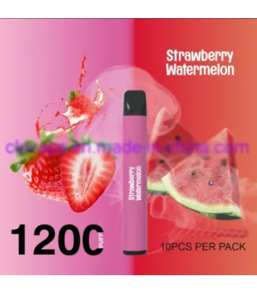 Светящаяся электронная сигарета eTaboo RGB 1200 puffs Клубника Арбуз оптом, E-Taboo , 4,90 $