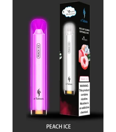 Светящаяся электронная сигарета eTaboo RGB 1200 puffs Персик со льдом оптом, E-Taboo , 4,90 $