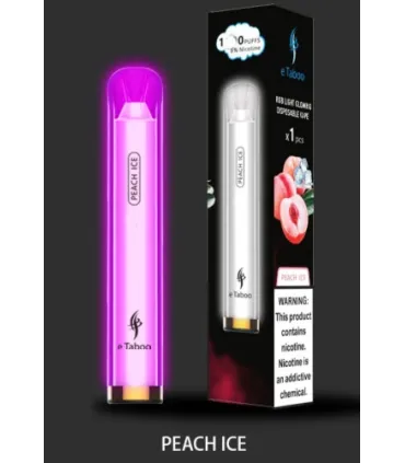 Светящаяся электронная сигарета eTaboo RGB 1200 puffs Персик со льдом оптом, E-Taboo , 4,90 $